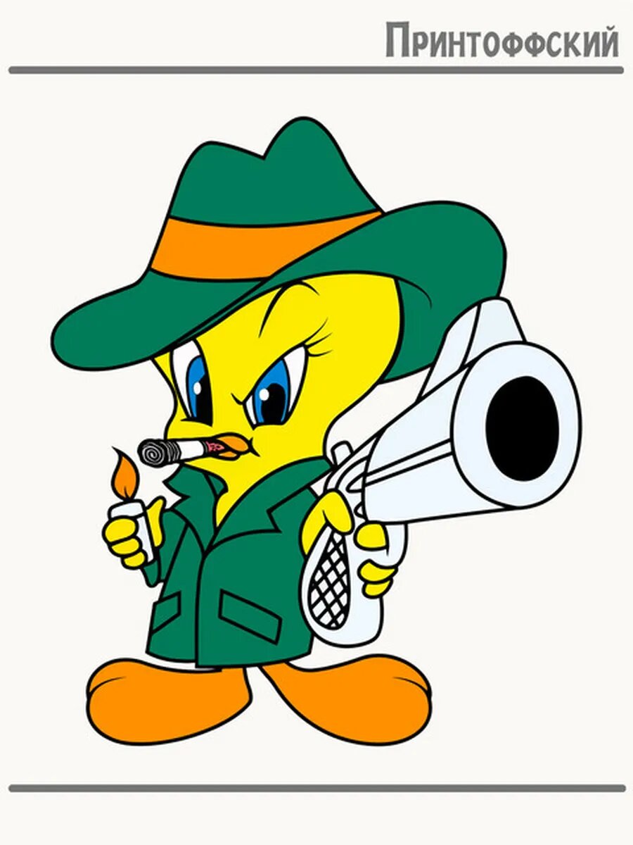 Термонаклейка для одежды и аксессуаров DTF-печать ципа looney tunes цыпленок гангстер