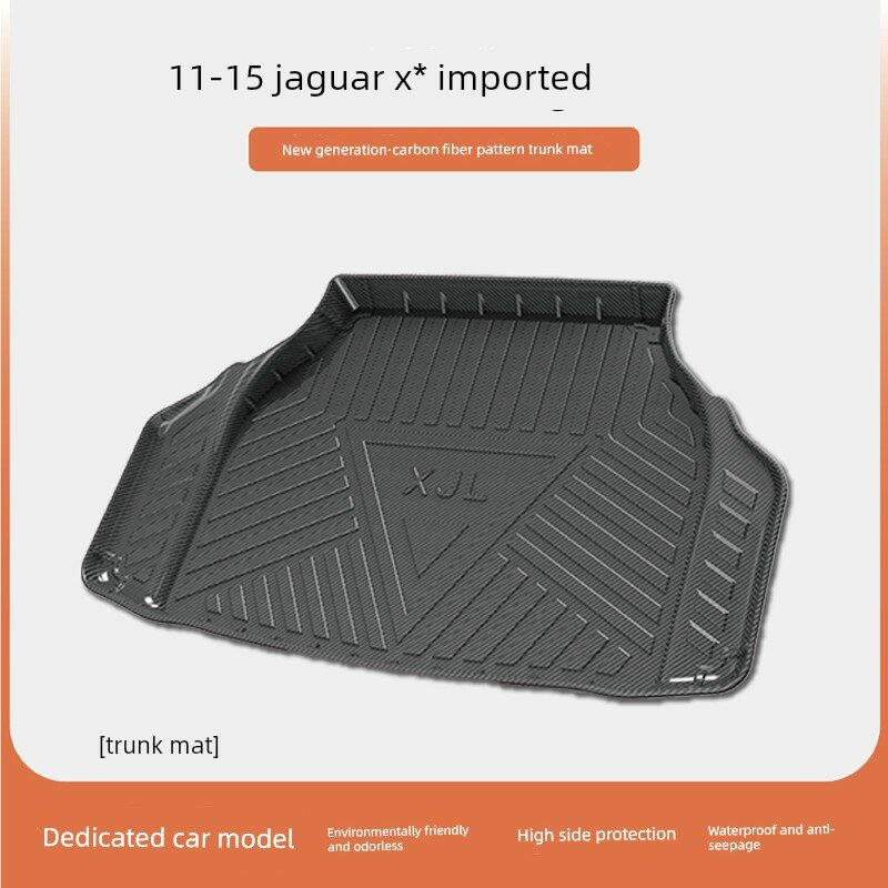 Коврик для багажника с карбоновой фактурой для Jaguar XJ 2011-2015, премиум автомобильный аксессуар