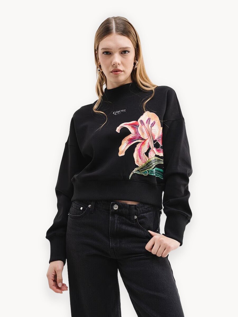 Джемпер GUESS LS LILY SWEATSHIRT, размер M, черный