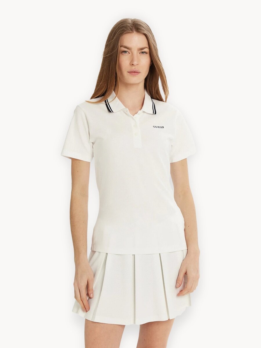 Поло GUESS Amaryllis Regular Polo, размер L, белый,