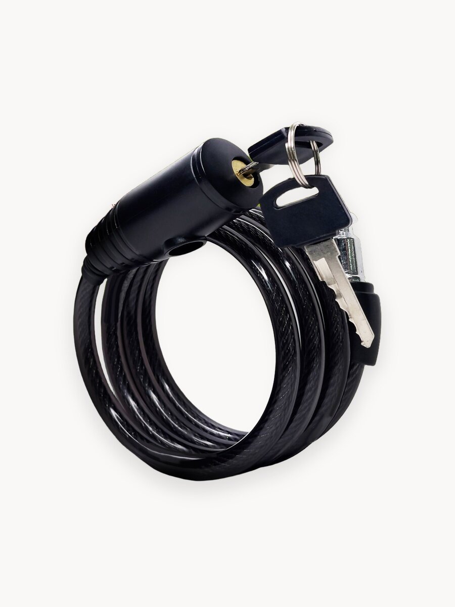 Замок велосипедный тросовый с ключом, замок для коляски, для самоката 800 мм