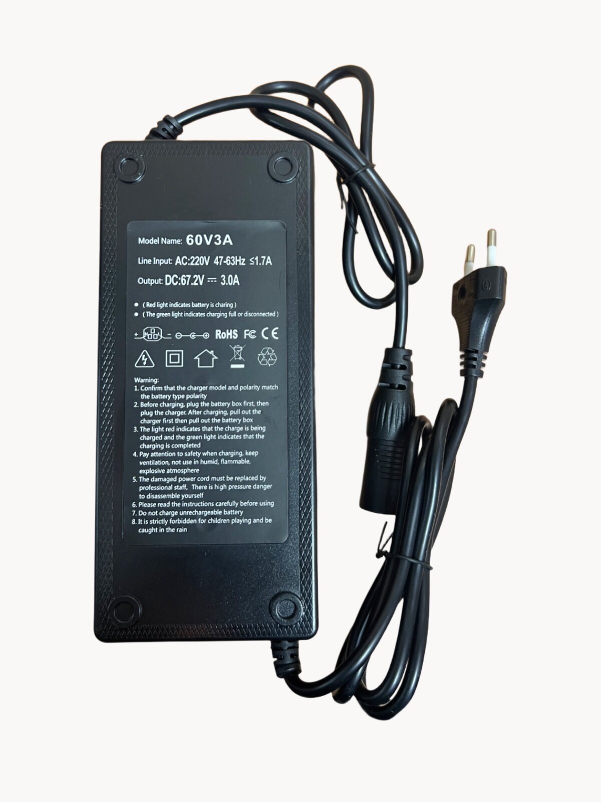 Зарядное устройство на 60v/3A (1-pin) для аккумулятора электровелосипеда