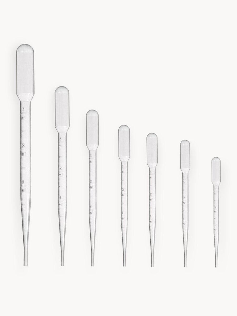 Пипетка для переноса жидкости (Пастера), 10 мл, градуированная, нестерильная, 3 шт.