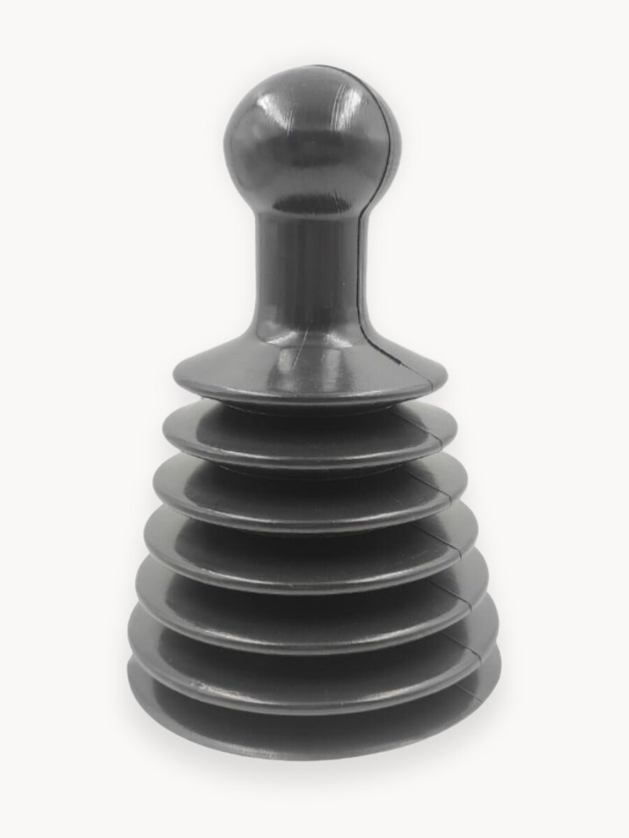 Вантуз "Гармошка", диаметр чаши 11,5 см, длина ручки 18,0 см, цвет черный