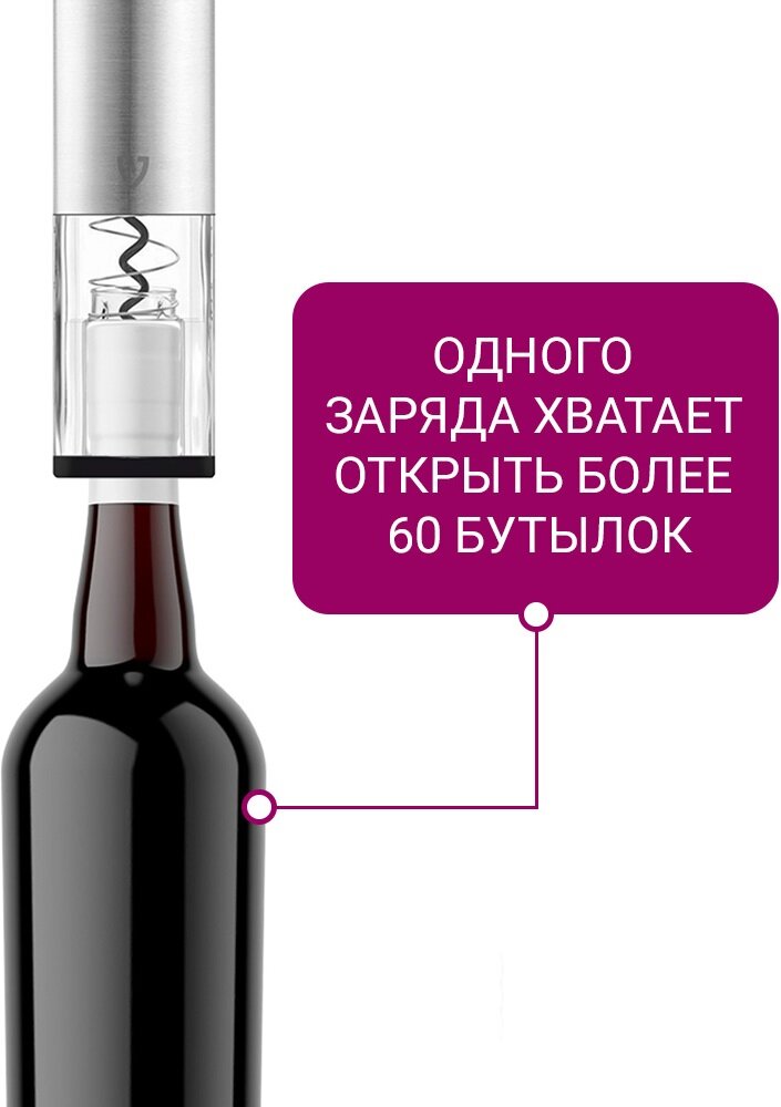 Штопор для вина электрический Dismac Electric Wine Opener, серебристый