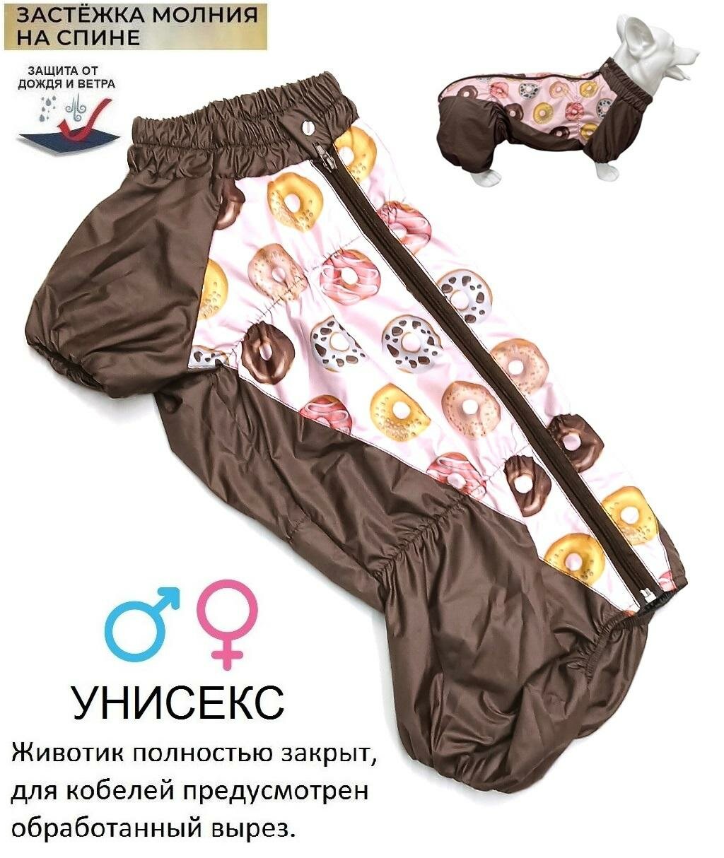 Комбинезон-дождевик для корги "Пончики" (50см )