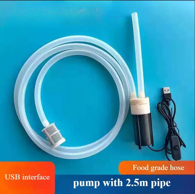 Электрический насос с высоким расходом для вина, USB-интерфейс, перистальтический насос, миниатюрный дозирующий перистальтический шланг, электрический водяной насос, pump with 2.5m pipe