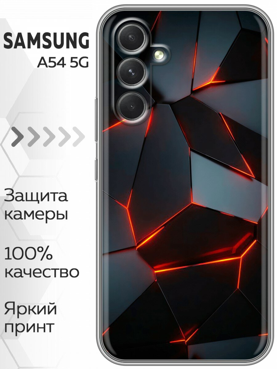 Чехол для Samsung Galaxy A54 5G с принтом Черный (Самсунг Галакси А54 5G)