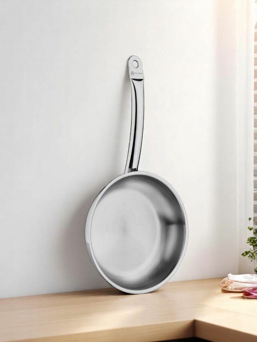 Сковорода KORKMAZ из нержавеющей стали с ручкой, 20 см