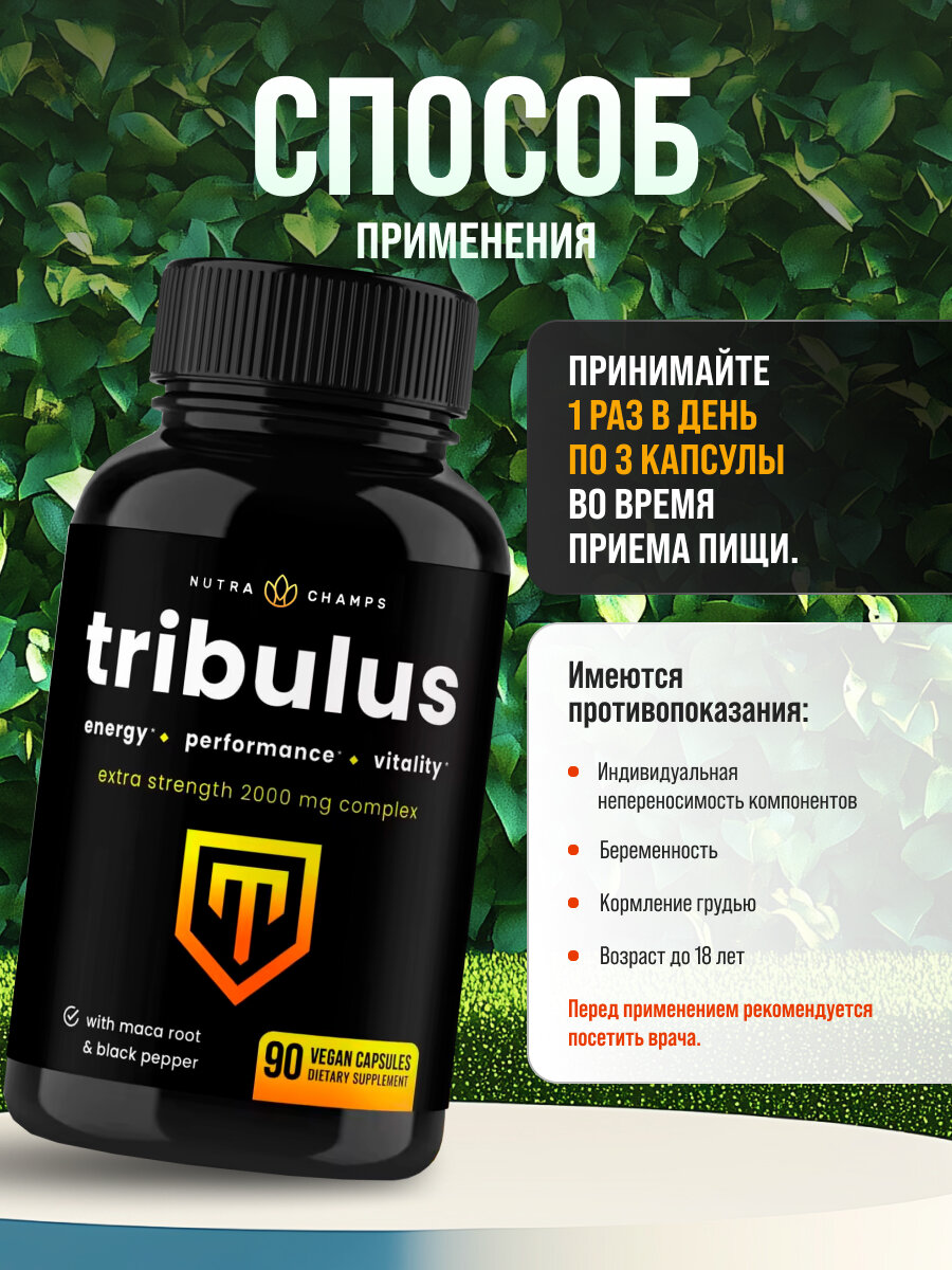 Изображение Nutra Champs, Бустер Тестостерона 2000 мг, 90 капсул
