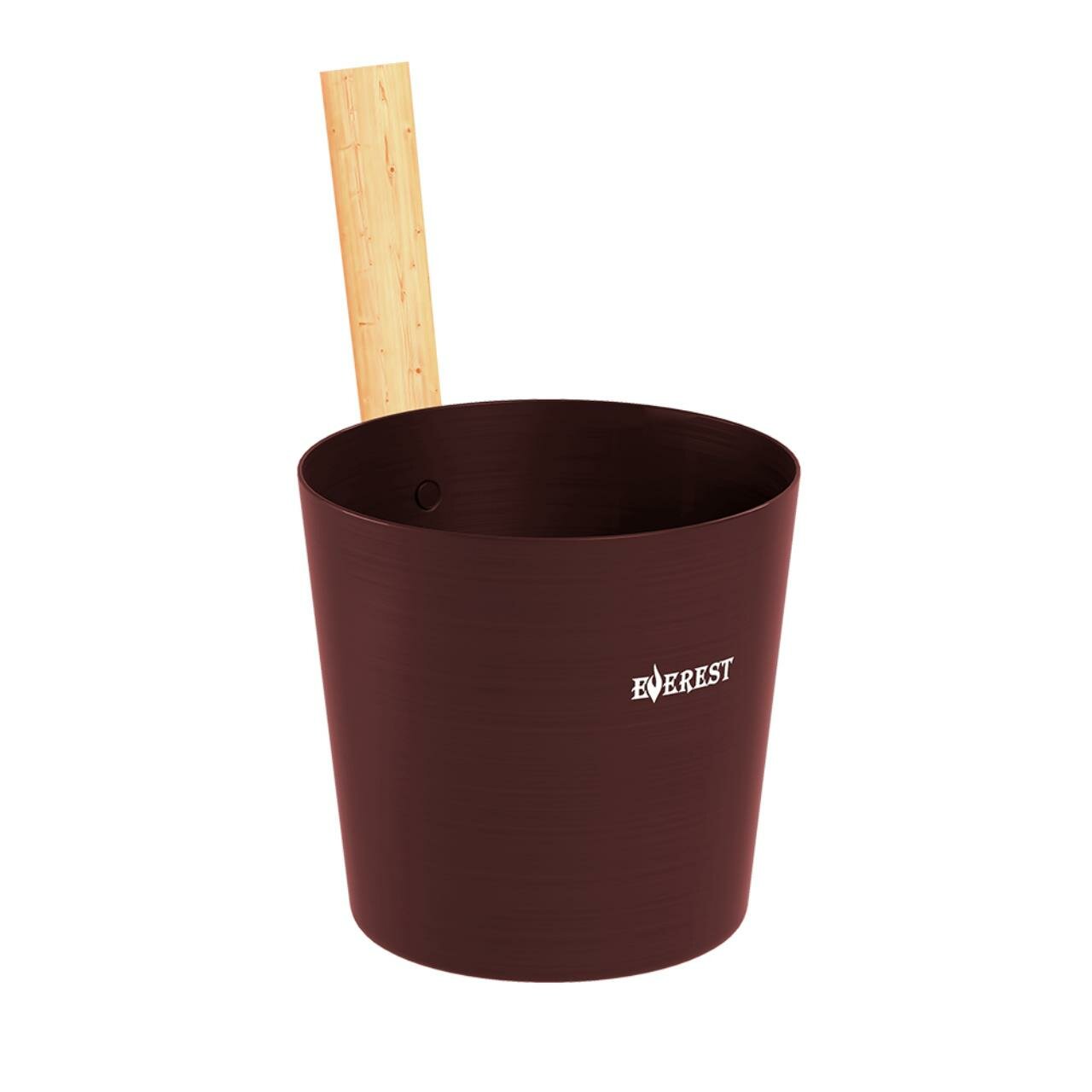 Шайка для бани с деревянной ручкой EVEREST 5л алюминий DARK BROWN (TG-46)