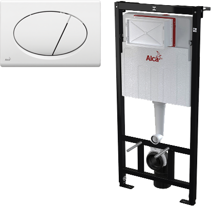 Инсталляция AlcaPlast AM101/1120 3 в 1 для унитаза с кнопкой смыва M70 белая