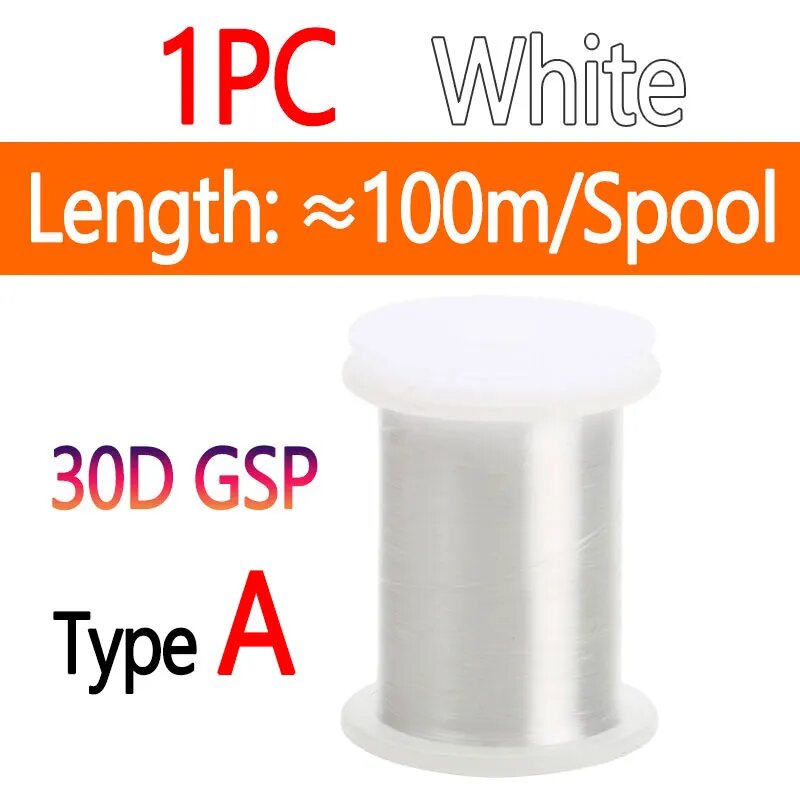 Белая муховязальная нить 30D GSP Type A 1pc