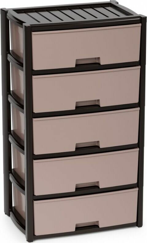 Комод для вещей пластиковый 5 секций, на колесиках М8762