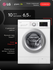 Узкая стиральная машина LG F2J3WS1W, 6,5 кг, с функцией пара, 6 в...