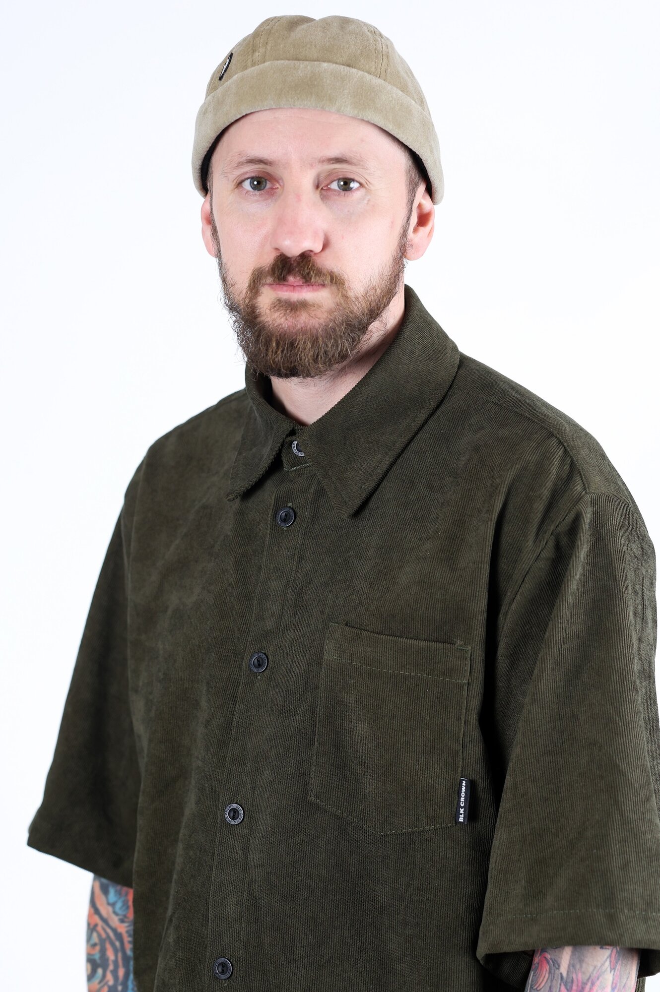 Рубашка BLK CROWN, размер L, темно-оливковый — фото 1