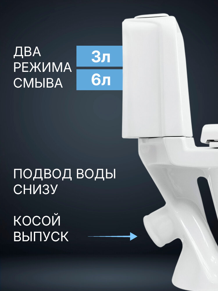 Напольный унитаз Sanita Luxe Classic с бачком и сиденьем из дюропласта с микролифтом WC. CC/Classic/2-DM/WHT. G/S1 — фото 1