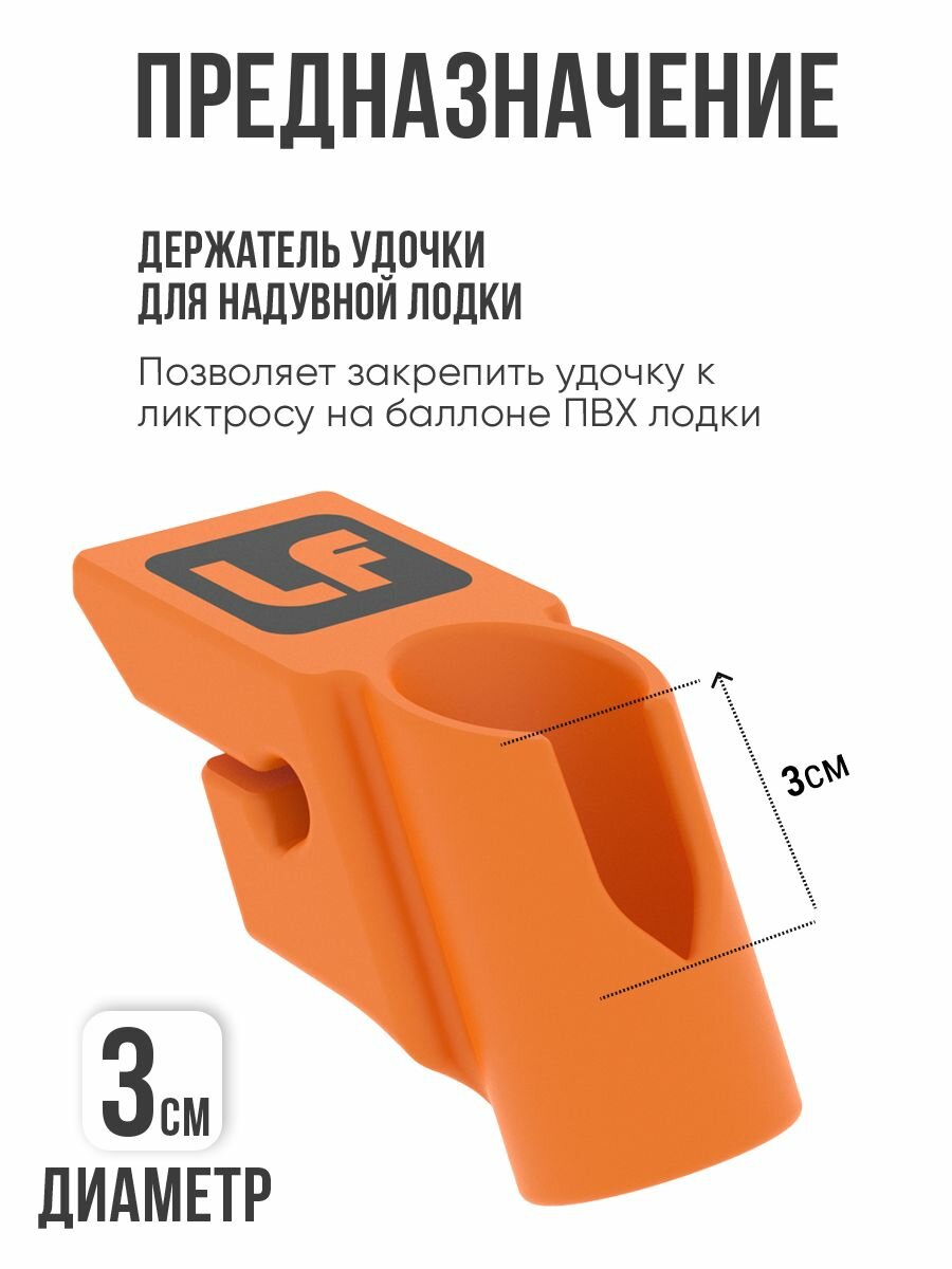 Держатель удочки для лодки ПВХ на ликтрос — фото 1