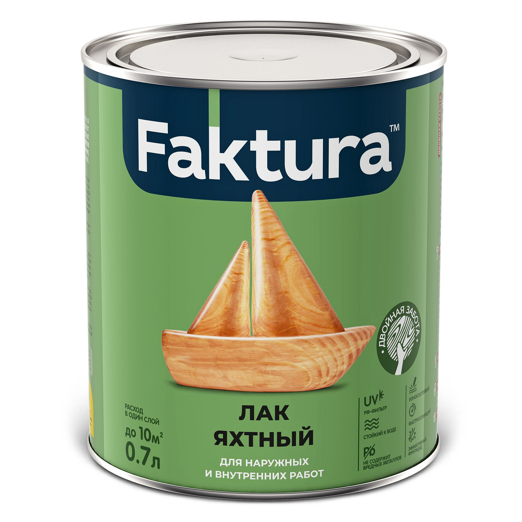 Лак FAKTURA яхтный полуматовый банка 07 л