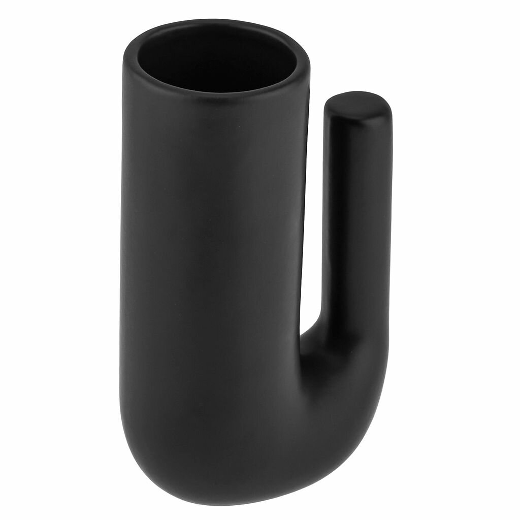 Ваза настольная керамическая "Мехико" 450мл, черный, матовая глазурь — фото 1