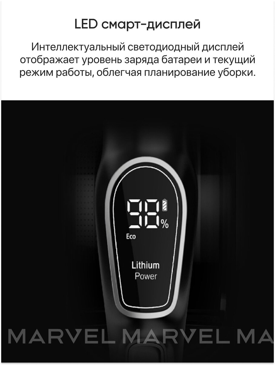 Пылесос вертикальный беспроводной Jimmy JV85 с LED-дисплеем и легким корпусом, синий/серый — фото 1