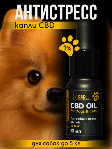 Изображение товара Успокоительное масло CBD для щенков и собак весом до 5 кг (1%) 10 мл
