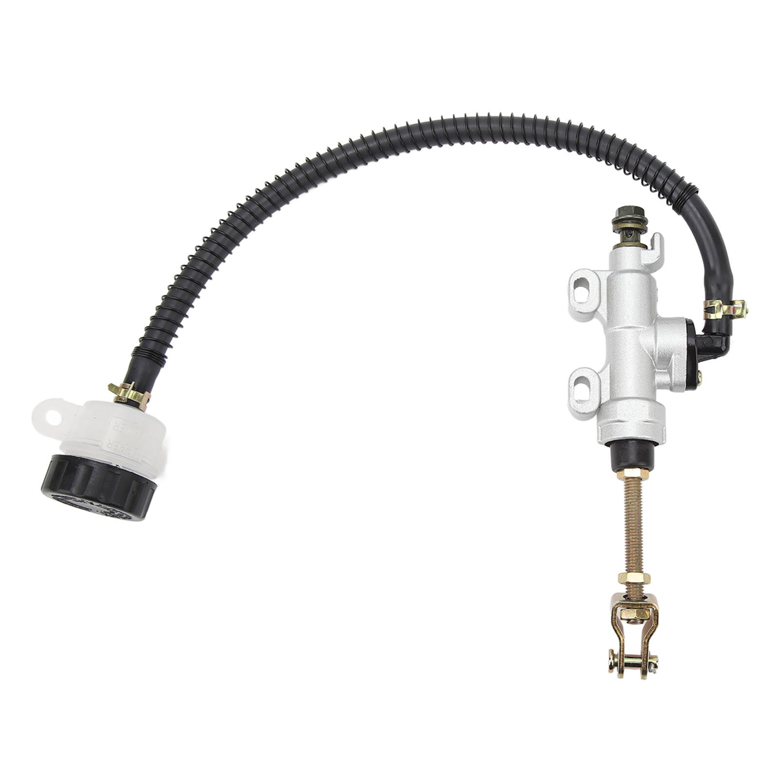 Гидравлический насос главного тормозного цилиндра заднего ножного тормоза для мотоцикла квадроцикла запасные части серебристого резервуара простая установка