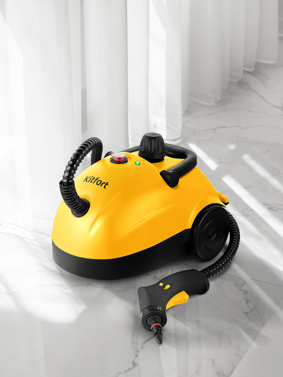 Пароочиститель Kitfort КТ-9136-1 черно-желтый — фото 1