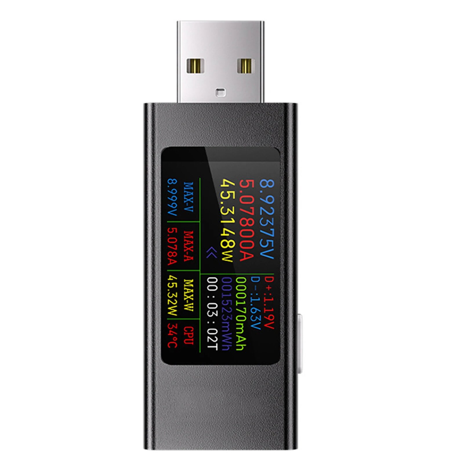 KWS-MX23 USB-тестер амперметра 1,06 "IPS-дисплей 4-30 В/0-12 А монитор зарядки мобильного телефона обнаружение напряжения и тока