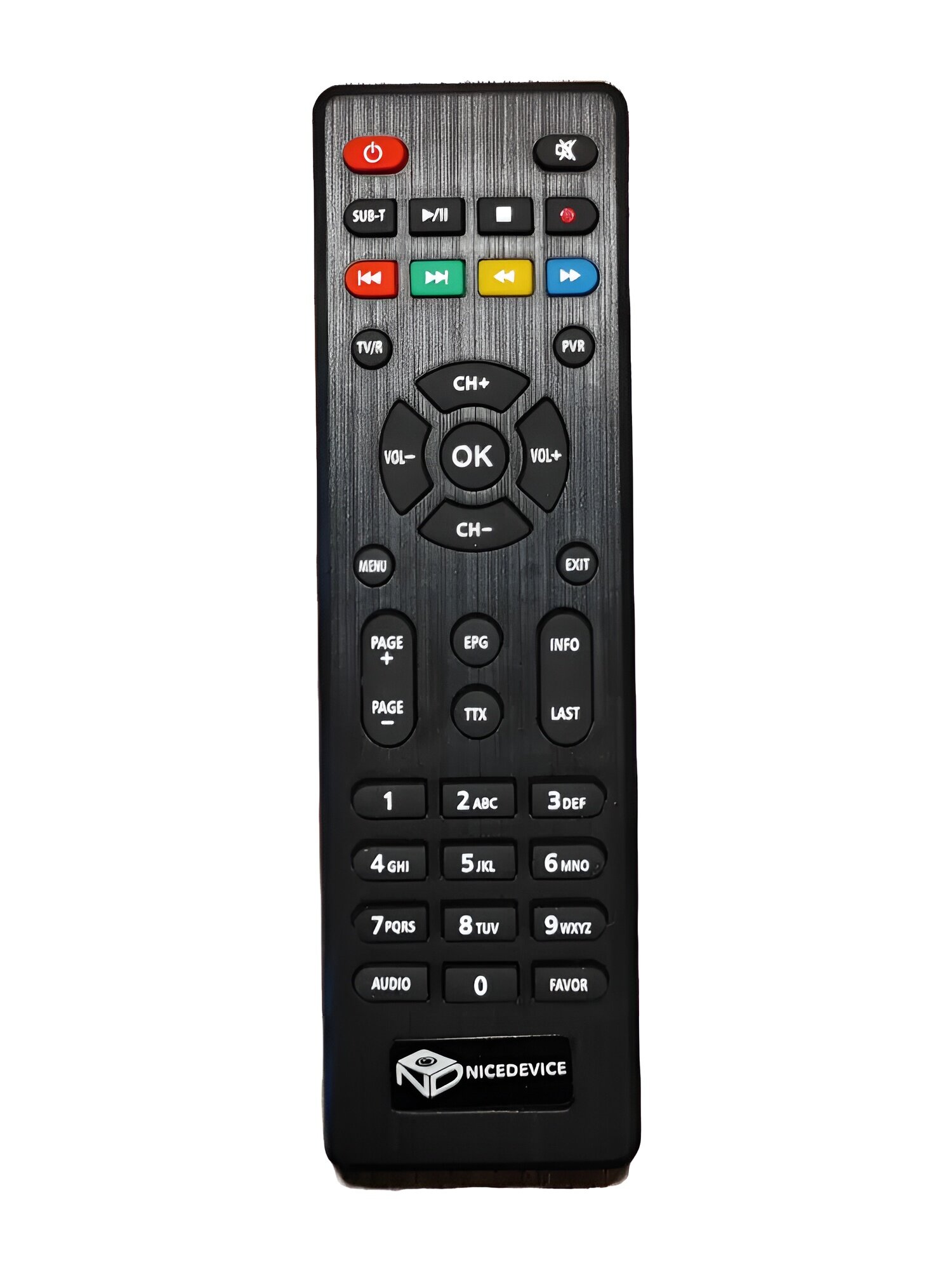 Пульт ДУ для приставок DVB-T2 NICEDEVICE T624/T625, черный, для приставок