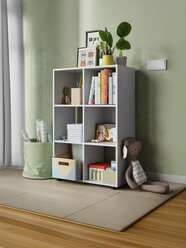 Стеллаж Kvadro-3 белый деревянный напольный 65х33х99см (ШхГхВ)