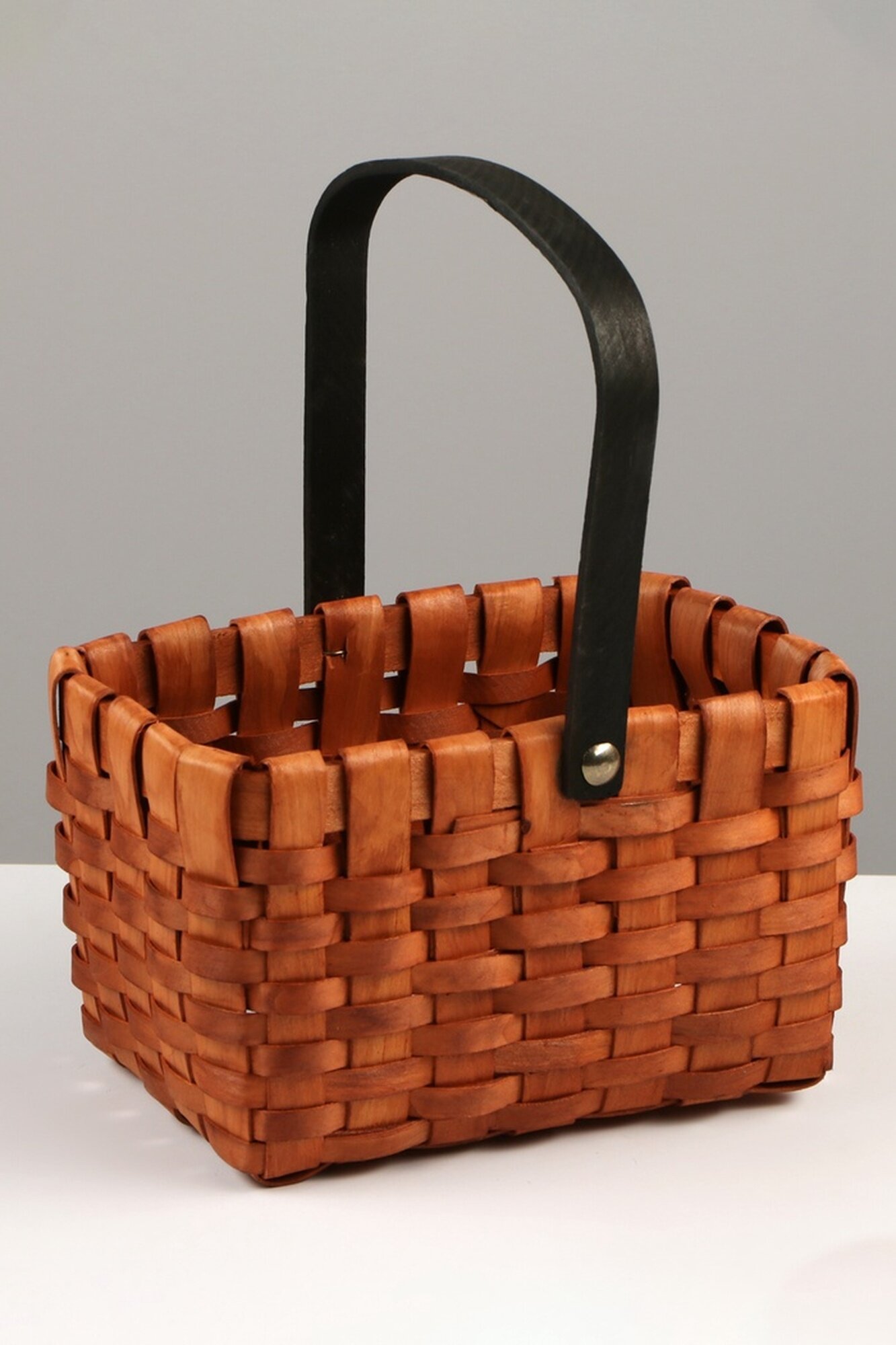Корзина плетёная 22×15×12 см ручка h=14 см секвойя коричневый