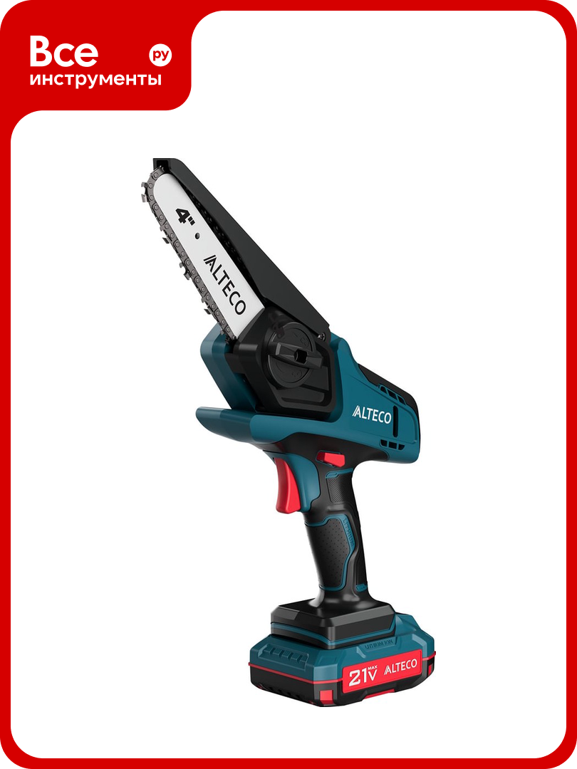 Аккумуляторная цепная мини-пила ALTECO CMC 21-10 75684