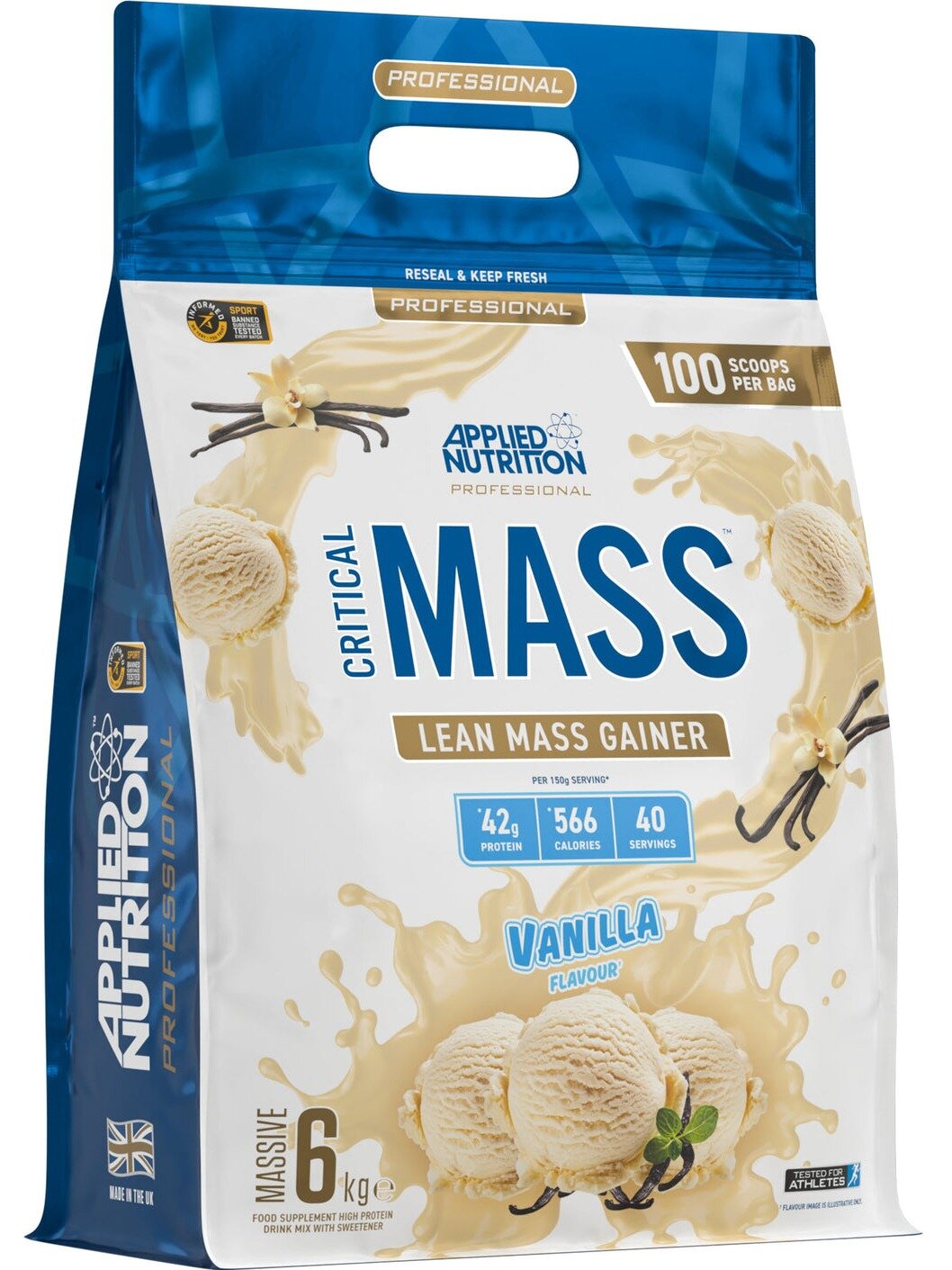 Гейнер Applied Nutrition Critical Mass Professional 6000 г, Ваниль