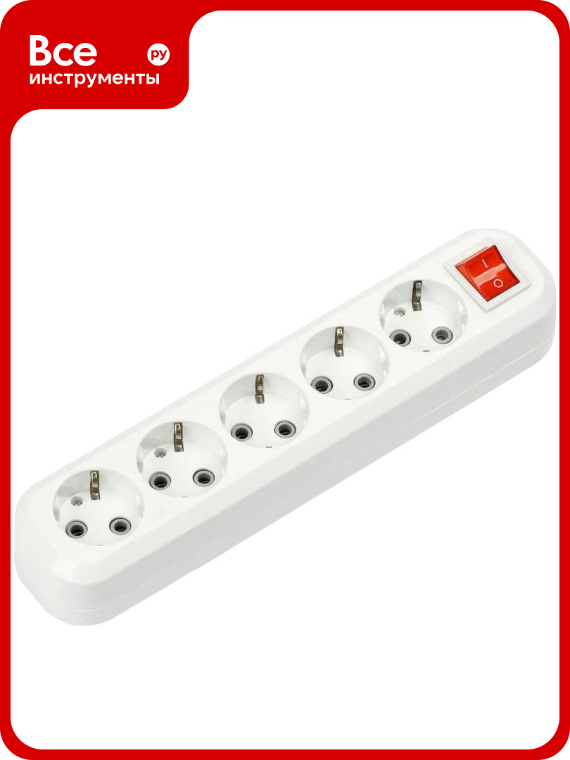 Пятиместная с выключателем и заземлением IN HOME Колодка УЗВ-5-GRAND 5250 4690612043098