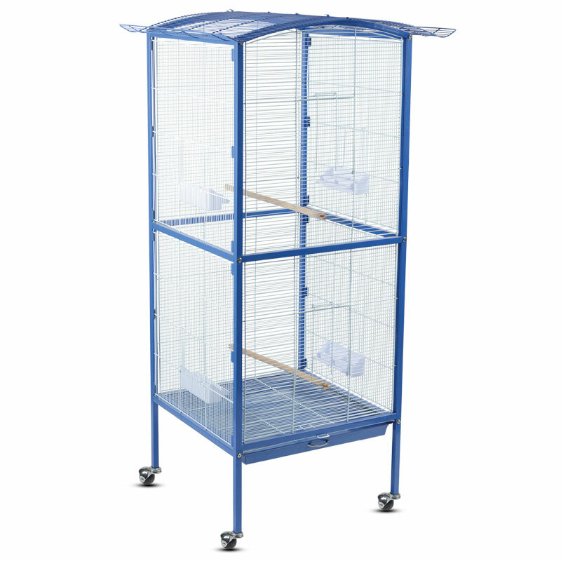 Клетка BC27 для птиц эмаль бело-синяя 600*600*1580мм Triol
