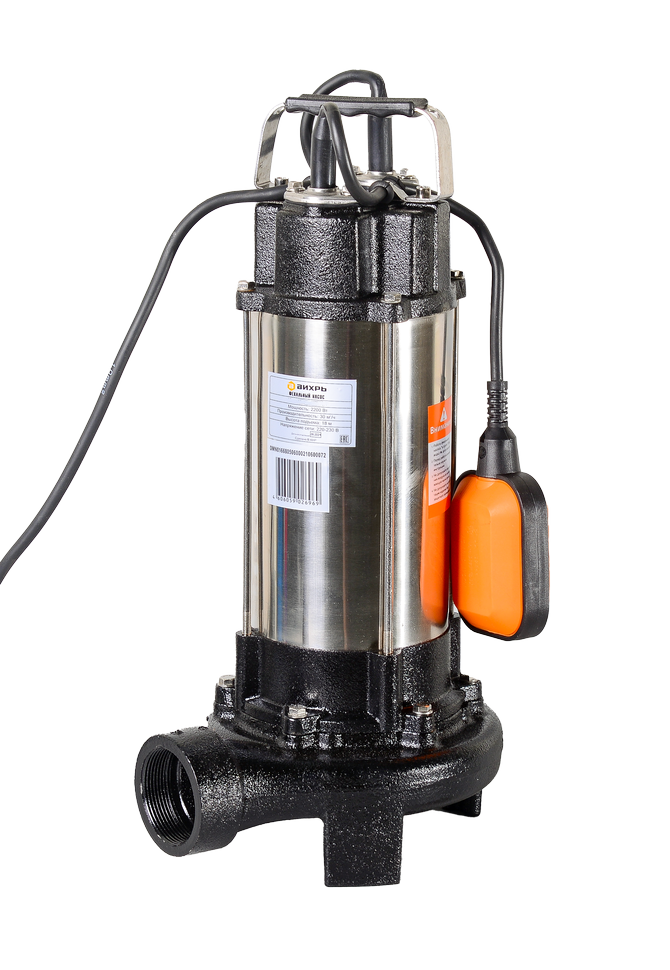 Фекальный насос Вихрь ФН-22/18Л 30 м³/ч 2200Вт высота подъема 18 м