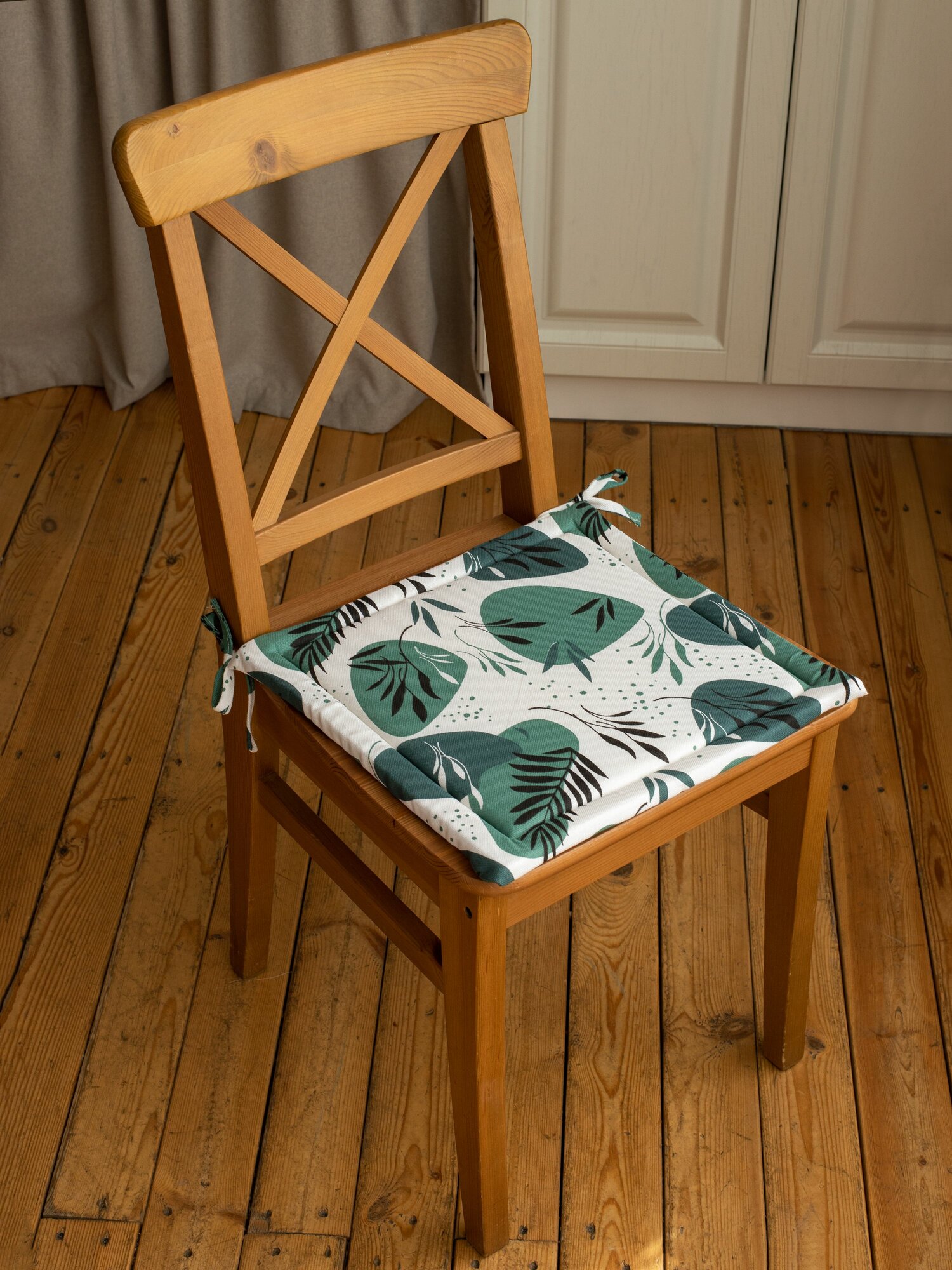 Галета на стул квадратная 40x40  Хаски Home 2 шт папоротник