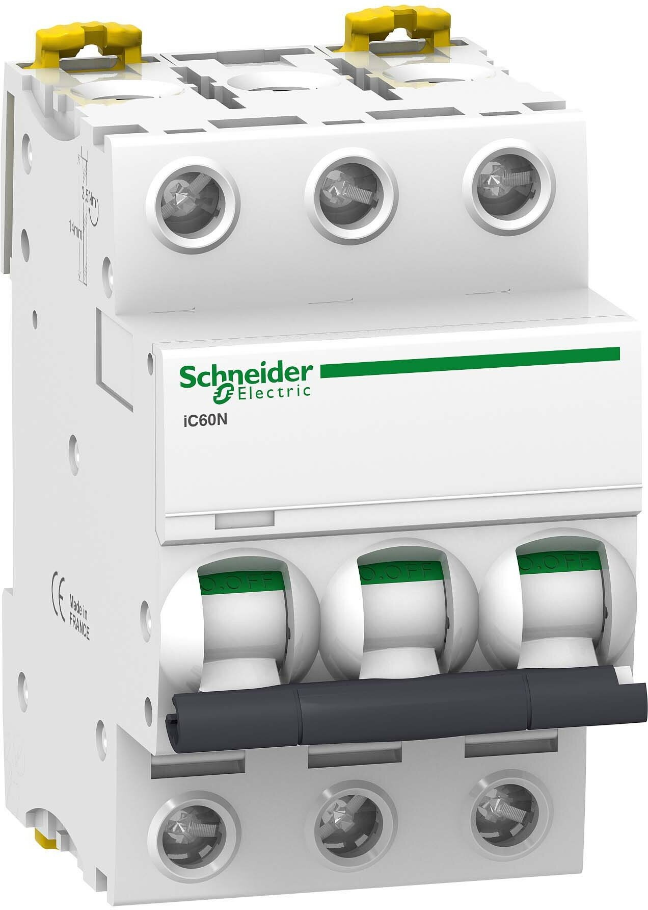 Автоматический выключатель Schneider Electric Acti 9 iC60N 3P 16А (C) 6кА A9F79316