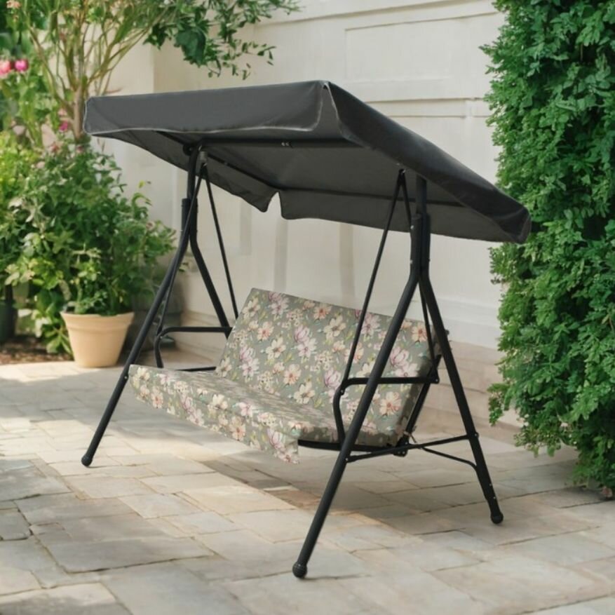 Качель садовая трехместная 160 кг 153х110х170см