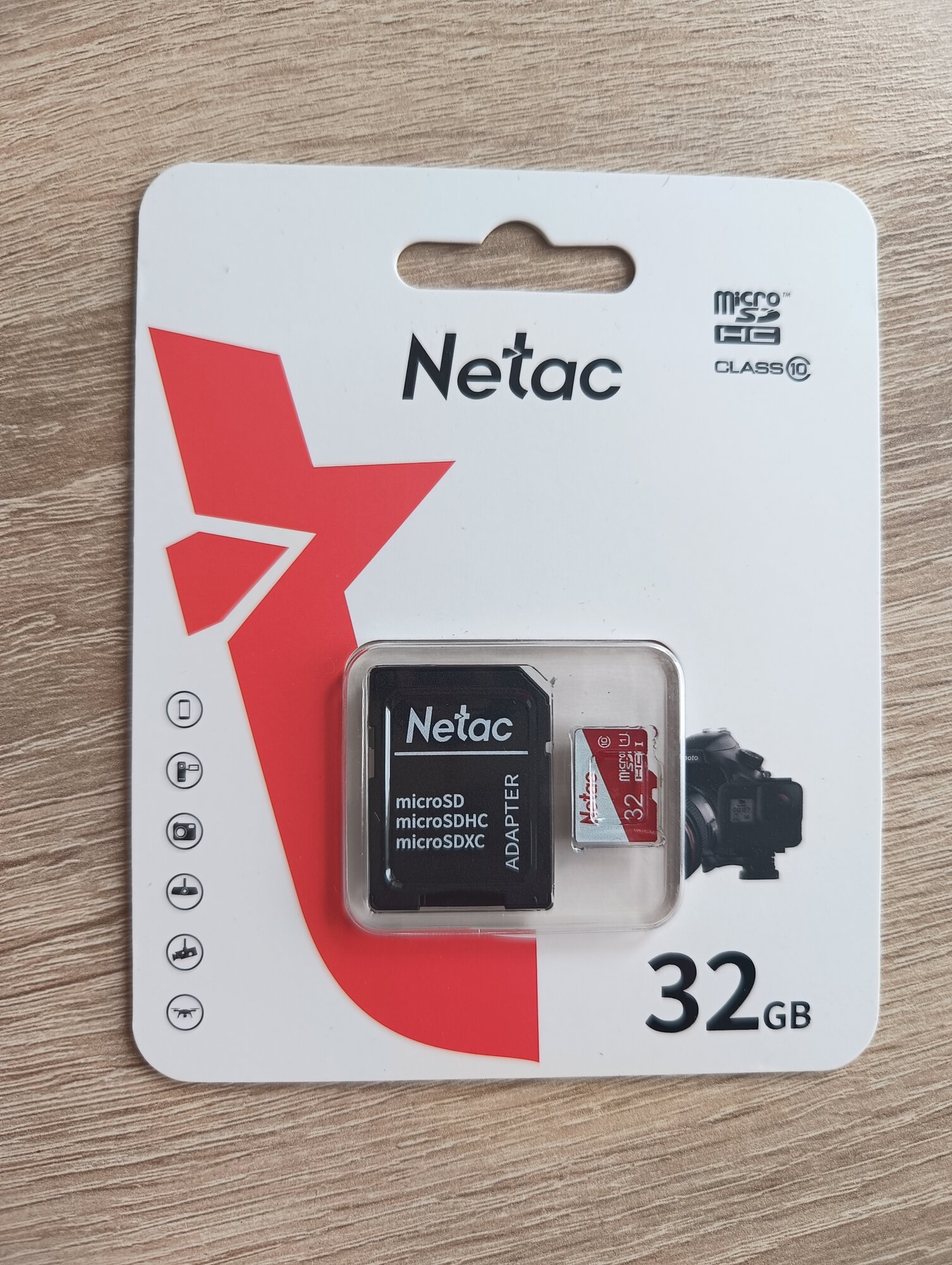 Карта памяти NETAC MICRO SDHC 32GB + ADP NT02P500ECO-032G-R с адаптером