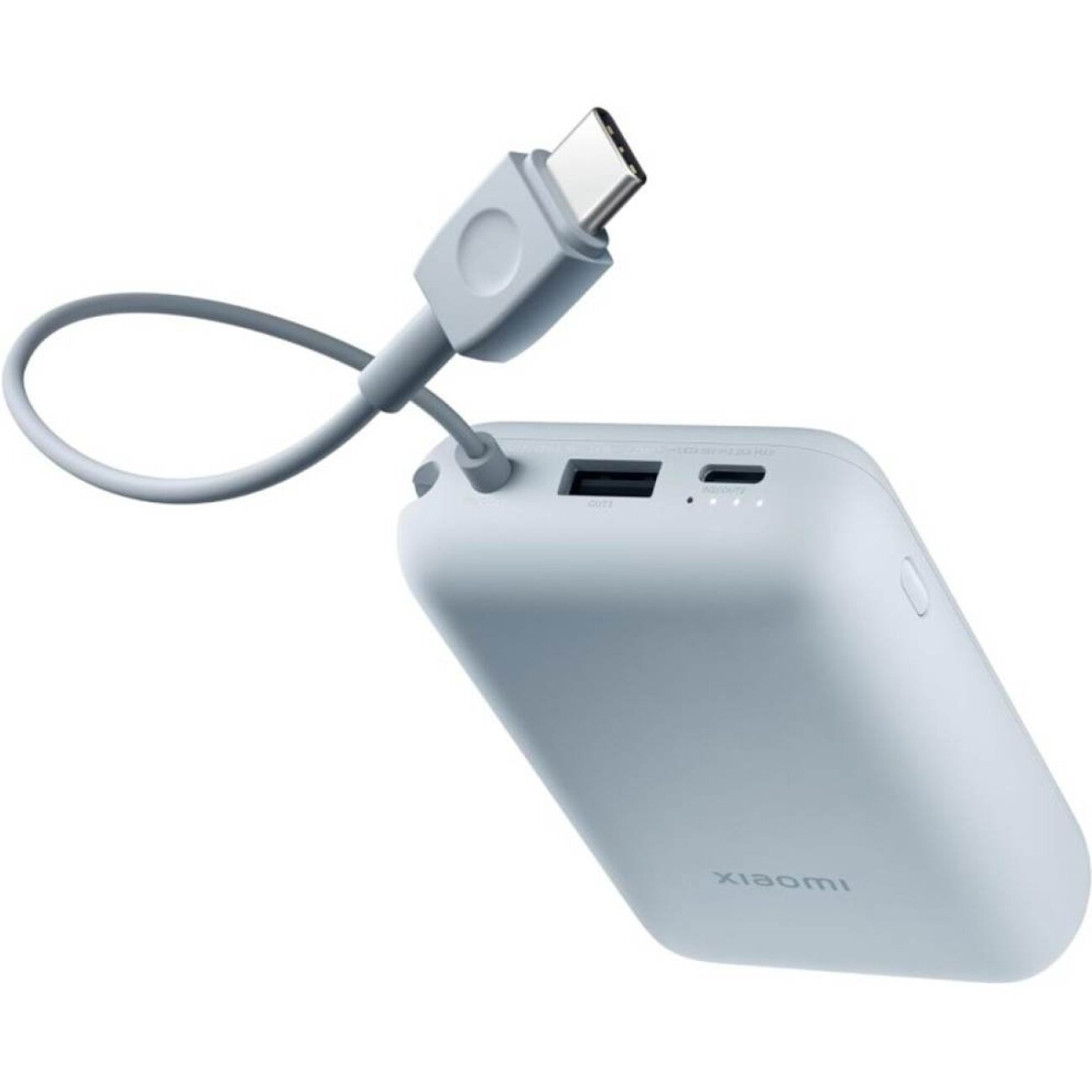 Портативный аккумулятор Xiaomi Power Bank 10000mAh (Integrated Cable) Ice Blue Голубой