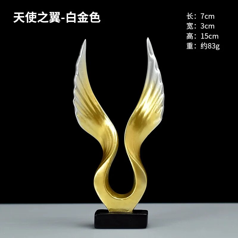 Миниатюрная статуэтка с крыльями орла/ангела MOONBIFFY Gold Silver Angel