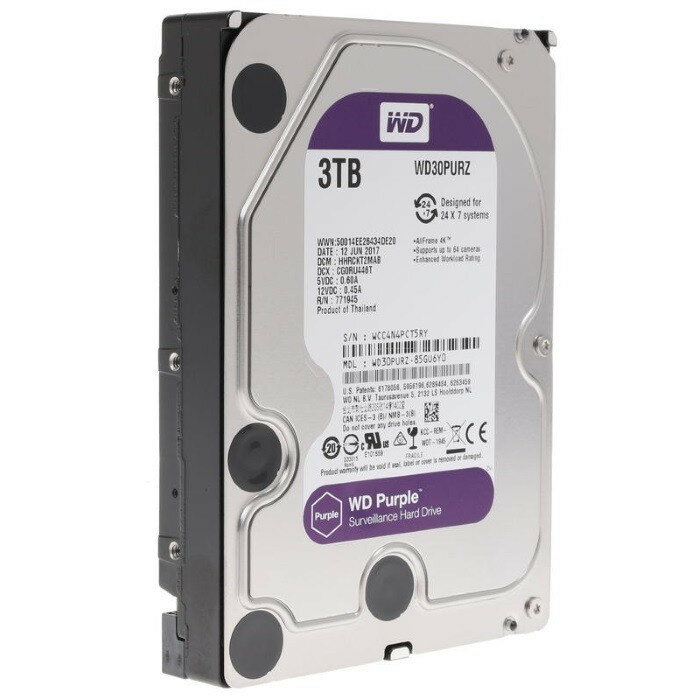 Жесткий диск Western Digital HDD 3TB Purple для настольного компьютера — фото 1