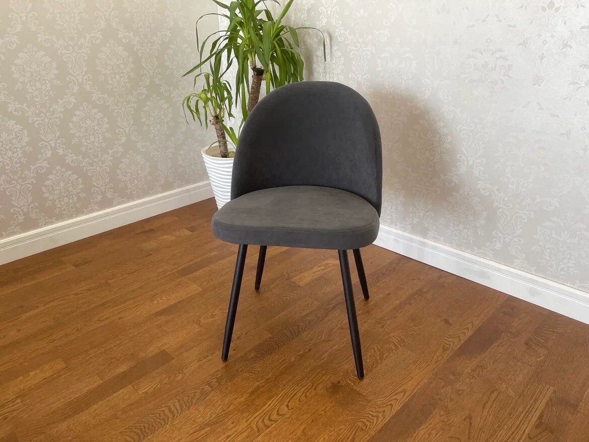 Стул «Элис» усиленный каркас темно -серый велюр  50x87x52 см нагрузка до 200 кг