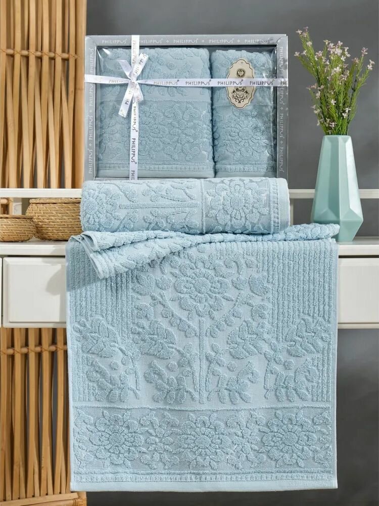 Набор полотенец PHILIPPUS LYDIA бирюзовый 2 предмета — фото 1