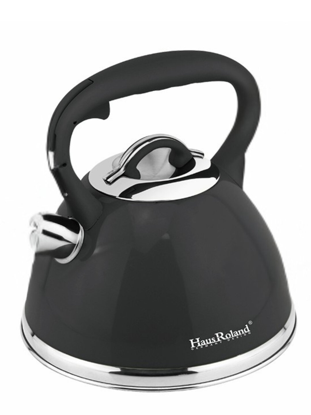 HausRoland чайник из нержавеющей стали с деревянной ручкой, 3 л, в разных цветах - Черный