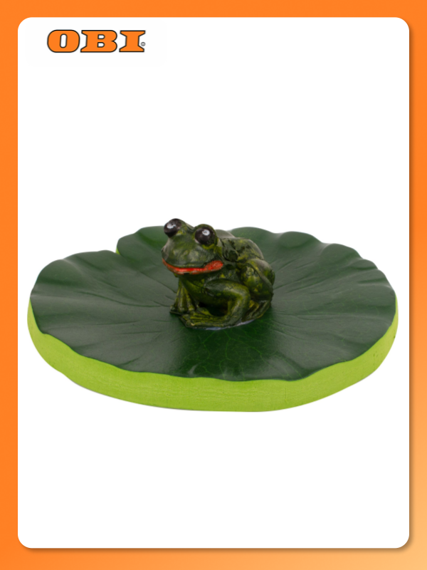 Фигура прудовая Ecoteck  Лягушка на листе   зеленая  8x20 3 см