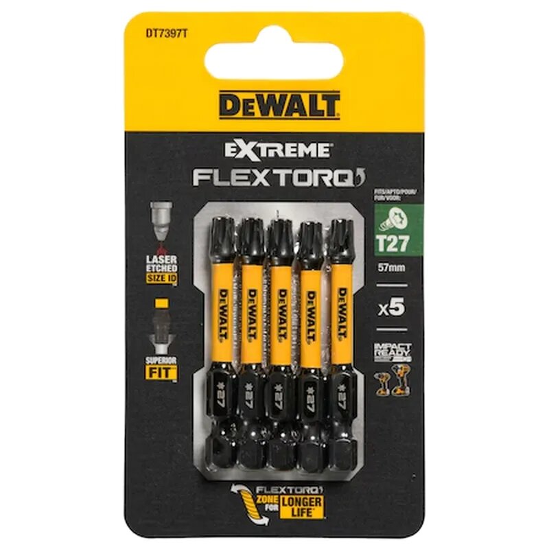 Набор бит DeWALT "FLEXTORQ" T27х57мм 5шт. DT7397T-QZ