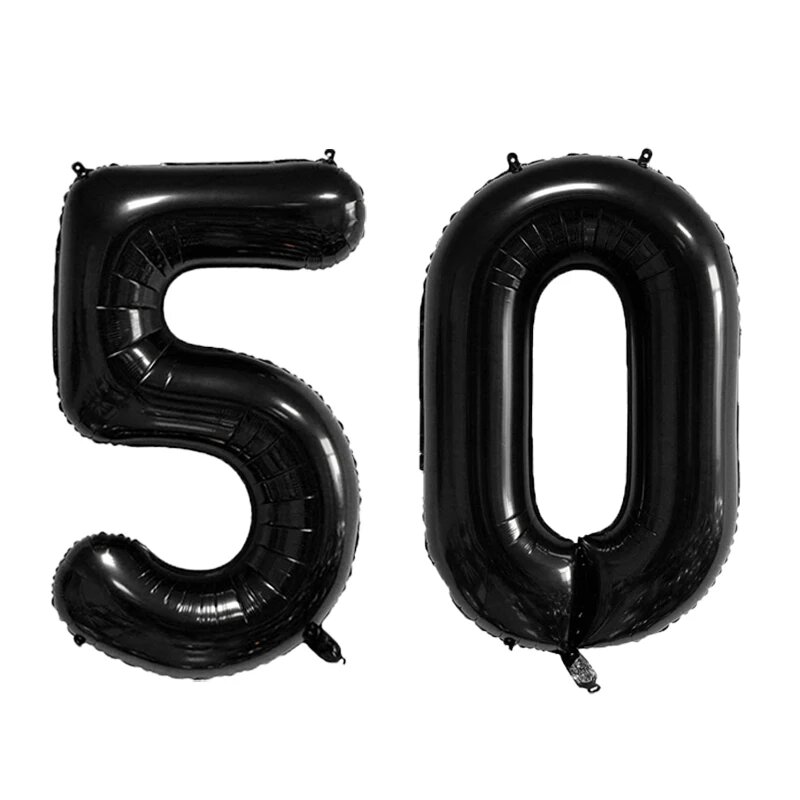 Черные шары цифры "50" 40 дюймов (2 шт.)